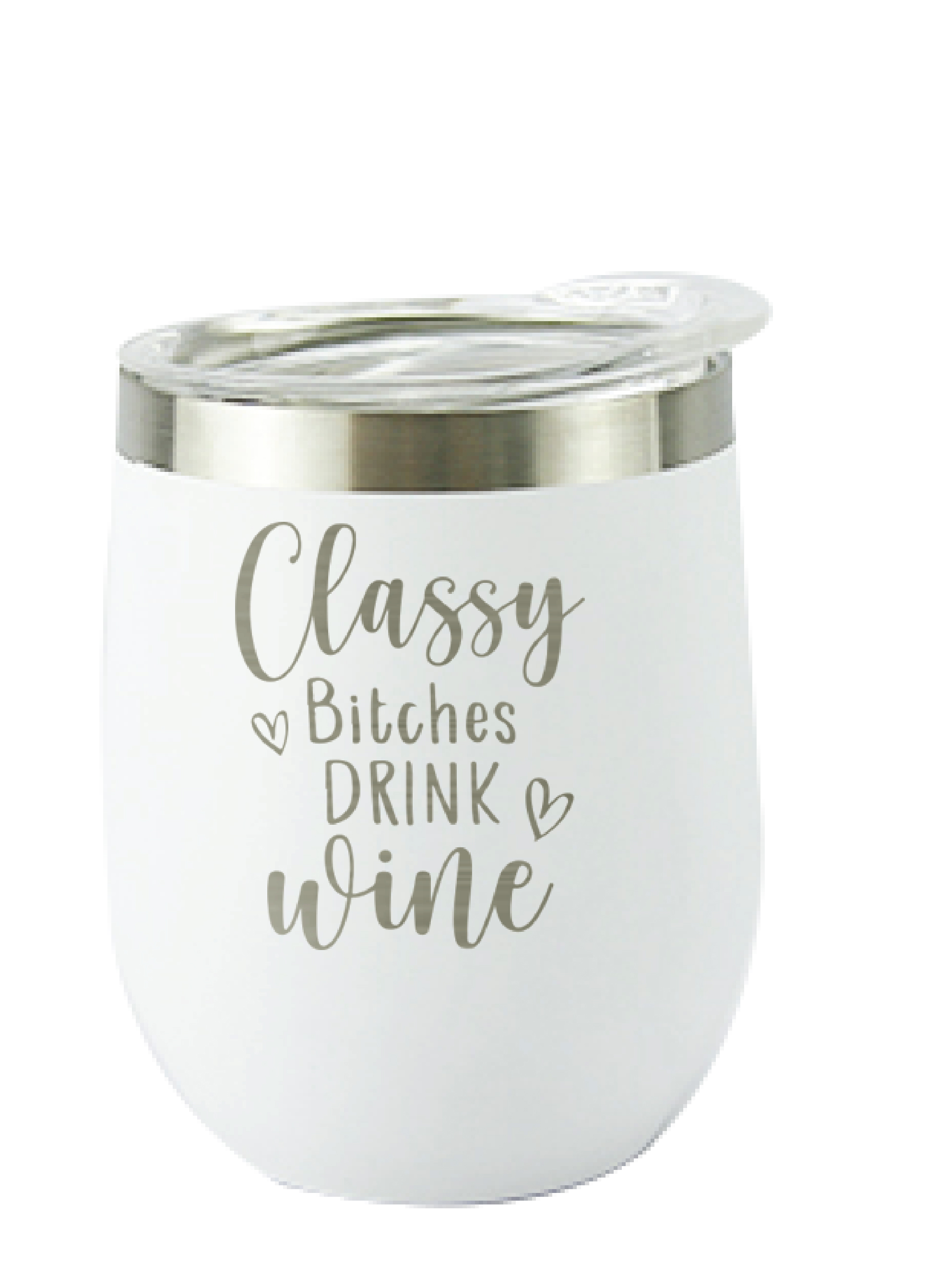 Drink Wine White, Personalised Insulated, Stainless Steel Tumbler with Lid